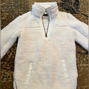 Abercrombie & Fitch white pullover Sherpa